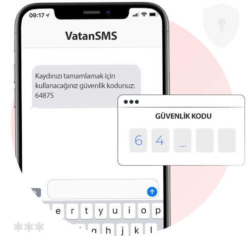 OTP SMS'i temsilen konulmuş illustrasyon.