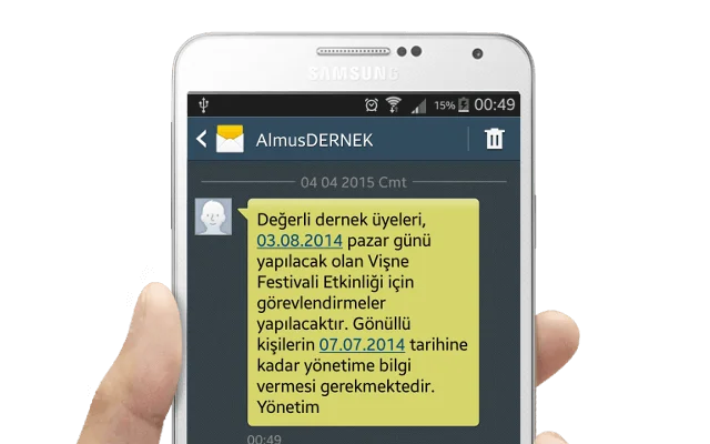 dernek toplu sms sistemi