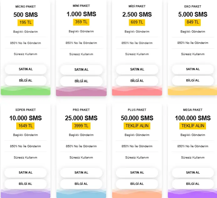 toplu sms fiyatları